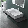 maimai Mai & Mai Lavabo da Appoggio Rettangolare Design Moderno Lavandino bagno Sospeso in Marmoresina, 75x43x14cm Finitura Bianco Colossum12-750R
