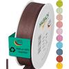 Halbach Seidenbänder Nastro per regali, larghezza 25 mm, lunghezza 25 m, prodotto in Germania, nastri regalo in diversi colori e larghezze, perfetto per confezionare e decorare, colore: marrone scuro