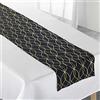 Douceur d'Intérieur Tovaglia bianco/nero/oro, 140 x 250 cm/35 x 140 cm