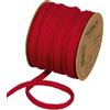 Halbach Fasce di seta premium in lana (vegan), larghezza: 8 mm, lunghezza: 15 m, filo flessibile riempito con filo, per progetti fai da te e targhette, colore: rosso