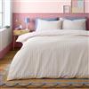 Catherine Lansfield Brighton - Set copripiumino singolo con federa, motivo a strisce, colore: pastello