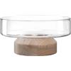 LEONARDO HOME Legno 084752 - Ciotola moderna in vetro e legno, fatto a mano, design elegante e duraturo, altezza 13,4 cm, beige, 084752