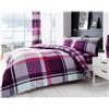 GC GAVENO CAVAILIA Set di biancheria da letto e federe a quadri, reversibile, facile da pulire, in poliestere-cotone, viola, singolo