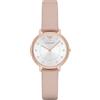 Emporio Armani Orologio da donna, movimento a due lancette, cassa in acciaio inossidabile oro rosa 32 mm con cinturino in pelle, AR2510