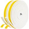 GUKOY Nastro Sigillante Autoadesivo, 12 x 6mm/8M per porte Finestre e Finestre, Guarnizione in Gomma per Sigilli di Collisione, Bianco