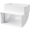 VENTS Curvo angolare a 90°, condotto di ventilazione verticale, 220 x 90 mm, raccordo per tubo rettangolare in PVC, angolo di 90°, per collegamento tubo, collegamento a canale piatto, VENTS 9292 (gomito a