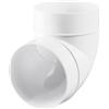 VENTS Snodo di 90 gradi in tubo rotondo per condotti di ventilazione in PVC PLASTIVENT, connettore per tubi da 100 mm, 90° per tubi di ventilazione circolari, impianti di ventilazione, connettore Ø100