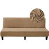 Surwin Copridivano Senza Braccioli Elasticizzato, Antimacchia Foglia Jacquard Inverno Peluche Fodera per Divano Letto Antiscivolo Lavabile Pieghevole Clic Clac Copri Divano (2 Posti,Cachi)