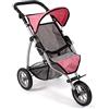 Bayer Chic 2000 - Passeggino per bambole Leon, jogging, per bambini dai 4 agli 8 anni, grigio melange, rosa, 75 x 40 x 73,5 cm