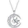 Hifeeled Collana Stella Luna Donna Argento Sterling 925 Collana Antiallergica, Regali per Donna Moglie Figlia - Regolabile |45cm+5|
