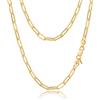 Amberta Collanina a Maglia Rettangolare da Donna in Argento Sterling 925: Placcata Oro 18K 4.4 mm 40 cm Regolabile