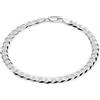 Aka Gioielli® - Bracciale in Argento Sterling 925 Catena 5mm Grumetta Piatta per Uomo Donna - lunga 20,3 cm
