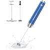 Maestri House Montalatte Elettrico, Impermeabile Portatile Frullino Montalatte Cappuccinatore Elettrico, Potente Frullatore in Acciaio Inox per Latte, Matcha, Cappuccino, (Blu profondo)