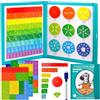 YAOZUP Montessori Magnetic Book Fraction, Gioco Delle Frazioni, Frazione di Piastrelle e Cerchi Magnetici, Giocattoli Educativi Frazioni, Giocattolo Matematico Montessori, età 7+