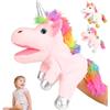 YOUYIKE Unicorno Marionette da Mano, 30CM Marionette per Bambini, Peluche Unicorno Marionette per Bambina, Regalo di Unicorno per Giocattoli Interattivi Genitore-Figlio, Peluche Educativi,Rosa