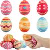 dellyy Uova di Pasqua da Spremere, dellyy 6 Pezzi Palla Antistress per Adulti e Bambini, Uova di Pasqua a Decompressione per Decorazioni di Feste Pasquali, Riempimento del Cestino di Pasqua
