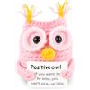 NQEUEPN Gufo Positivo Divertente, Bambola Lavorata a Maglia All'Uncinetto con Gufo Positivo con Carta di Incoraggiamento Peluche di Supporto Emotivo per Decorazione della Scrivania Dell'Ufficio(Rosa)