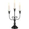 Sziqiqi Candelabro Portacandele a 3 Bracci Vintage, 29,5cm Candeliere Metallo per Halloween Tavolo da Pranzo Camino Mantello Decor, Nero
