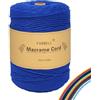 FORBELL Filato macramè, 3 mm x 300 m, filato di cotone premium, fai da te (blu gioielleria, 3 mm x 300 m)
