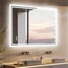 LUVODI Specchio Bagno con Led luce: 80x60 cm Specchio Retroilluminato bagno specchio Rettangolare Specchio Smart, Antiappanamento, Funzione memoria Dimmerabile Vetro HD IP65 Orizzontale o Verticale