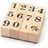 HENGBIRD 12 pezzi timbri numero, timbri numeri in legno per scrapbooking, timbri in legno fai da te numero da 0 a 9 per scrapbooking, design di carte, planner (2,4cm×1,6cmx2,3cm)