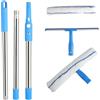 KITDAHOM Lavavetri - Pulisci-vetri - Lavavetri telescopico - set da 136 cm con asta telescopica - silicone e microfibra - tergivetro da 137 cm - ideale per bagno - doccia - vetri e auto
