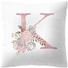 Inception Pro Infinite Federa per cuscino 45x45 cm lettera K iniziale alfabeto nome rose fiori colore bianco decorativa divano letto camera casa arredo regalo elegante romantico personalizzato