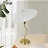 kaixunl Lampada Da Comodino in Tessuto Lampada Da Tavolo Vintage Plissettata, Lampada Da Tavolo Adatta Per Camera Da Letto, Studio, Soggiorno, Cameretta, Ufficio. Con Base E27, 33 Cm X 45 Cm