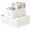 GUOHNHE Scatole Portaoggetti, Set 3 Ceste Armadio, 33x23x14 cm, Bianco