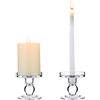 Nuptio 2 Pezzi di Vetro Cono E Pilastro Portacandele, 8 Cm Altezza di Cristallo Finestra Candele Stand, per La Cerimonia Nuziale E La Tavola da Pranzo Centrotavola Decorazione della Casa