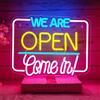 NOXET We Are Open Come in Insegna al neon Insegne al neon aperte Insegne a LED aperte colorate Lettera aperta Luce al neon per ristorante Coffee Bar Club Shop Supermercato Insegna aziendale