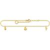 THOMAS SABO AK0037-413-39-L27V - Cavigliera da donna, in argento Sterling 925 placcato oro giallo 750, con 3 conchiglie, lunghezza 22-27 cm, 22-27 cm, Argento sterling, Nessuna pietra preziosa