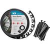 WDB Bordo flessibile in plastica, lunghezza 30 m, altezza 4 cm, con 40 chiodi di fissaggio, colore nero, RAL 9005