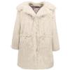 QUEEN HELENA Cappotto Lungo Peloso Invernale Giacca con Pelo Morbido Calda Tre Quarti Casual Elegante Donna PLC07 (IT, Testo, Taglia unica, Regular, Regular, Beige)