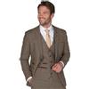 Paul Andrew Completo da uomo in tweed marrone, con giacca, gilet, pantaloni, abito formale, Blazer marrone, 60