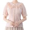 Cuteighteen Lolita Camicette a maniche corte da donna con colletto alla Peter Pan camicia vittoriana vintage kawaii pizzo con volant top trendy estate, Rosa, S