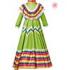 Generisch Set abbigliamento bambina 68 bambini bambina bambina vestito tradizionale messicano stile nazionale a maniche lunghe danza principessa vestito con copricapo cosplay carnevale tuta da jogging bambini