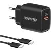 Gcstnn 30W USB C Caricabatterie con 2M Cavo, Gcstnn 2 Porte Rapido Caricatore, Tipo C Alimentatore per Google Pixel 9Pro XL/9Pro/9/8a/8Pro/8/7/6/9 Pro Fold/Watch, iPhone 15 Pro Max, Samsung Galaxy S24 Ultra