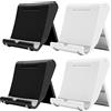 JCKD 4 pezzi Supporto da scrivania regolabile e pieghevole in plastica per tablet da 6 a 11 pollici, compatibile con iPhone Samsung Galaxy Android Tutti gli smartphone Supporto desktop(2 Nero/2Bianco)