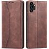 OKZone Cover per Samsung Galaxy A13 5G / A13 4G / M13 5G, Custodia Flip Pelle Portafoglio Magnetica Libro [Slot Schede], Silicone TPU Bumper Wallet Supporto Cover, Antiurto [Kickstand] (Marrone)