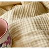 KyraHome Coperta in mussola di cotone 100% biologico, 140 x 152 cm, per divano, adulti, tinta vegetale, traspirante, morbida, accogliente, leggera, per tutte le stagioni (color avena, kaki/sabbia