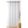 LINDER - Tenda con fibbia - Finitura occhielli colore canna fucile - Colore bianco neve - 140 x 240 cm - 100% poliestere - Certificato Oeko-TEX - Collezione Boucline