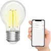 Levitantes Lampadina a filamento intelligente wifi, lampadina sferica G45 compatibile con Alexa e Google Home, lampadina E27 4.5W 470 Lm, Wi Fi Smart bulb trasparente (G45)