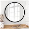 Americanflat Specchio Rotondo da Parete da 81,2 cm con Cornice Nera - Specchio Tondo Bagno, Camera da Letto, Ingresso, Salotto - Specchio da Parete Rotondo Grande