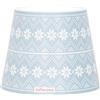 Zafferano, Poldina Cover Edizione Speciale Natale, Paralume in Metallo per Lampada da Tavolo, Compatibile con le Lampade Poldina, Design in Italy, Ø11.4 x 8.9cm, Color Azzurro - Decoro Fiocchi di Neve