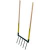 Leborgne, Biogrif Grelinette 5 Denti saldati Naturovert Strumento da Giardinaggio in Acciaio temprato e Legno, Modello 320321, Lunghezza 40 cm, Ideale per lavori di Suolo e Giardinaggio Ecologico