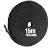 SDLDEER Gomma espansa autoadesiva, 12 mm (larghezza)x3 mm (larghezza)x15 m (lunghezza), nastro adesivo in schiuma per finestre, guarnizioni per porte, sigilli anti-collisione, isolamento acustico..