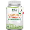 Nu U Nutrition Vitamina B Complex Alto Dosaggio - 180 Compresse Vegane - 6 Mesi - Tutte le 8 Vitamine B - Complesso di Vit B1, B2, B3, B5, B6, B12 Biotina e Acido Folico - Prodotto in Europa - Nu U Nutrition