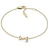Fossil Bracciale a catena sottile da donna in acciaio inox con chiusura a moschettone, Oro e blu