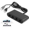 Novstuf Game Cube Controller Adapter for Switch Wii U and PC USB, 3 in 1 Converter Game Controller Adapter 4 Port Support 4 Players Online at The Same Time Vibration Features No Delay